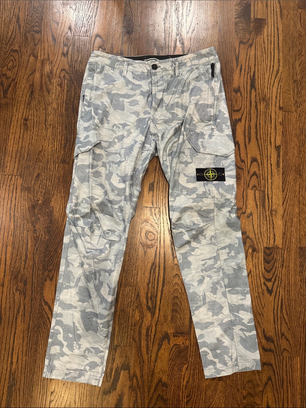 Stone Island Light Gray Camo Cargo Pants
